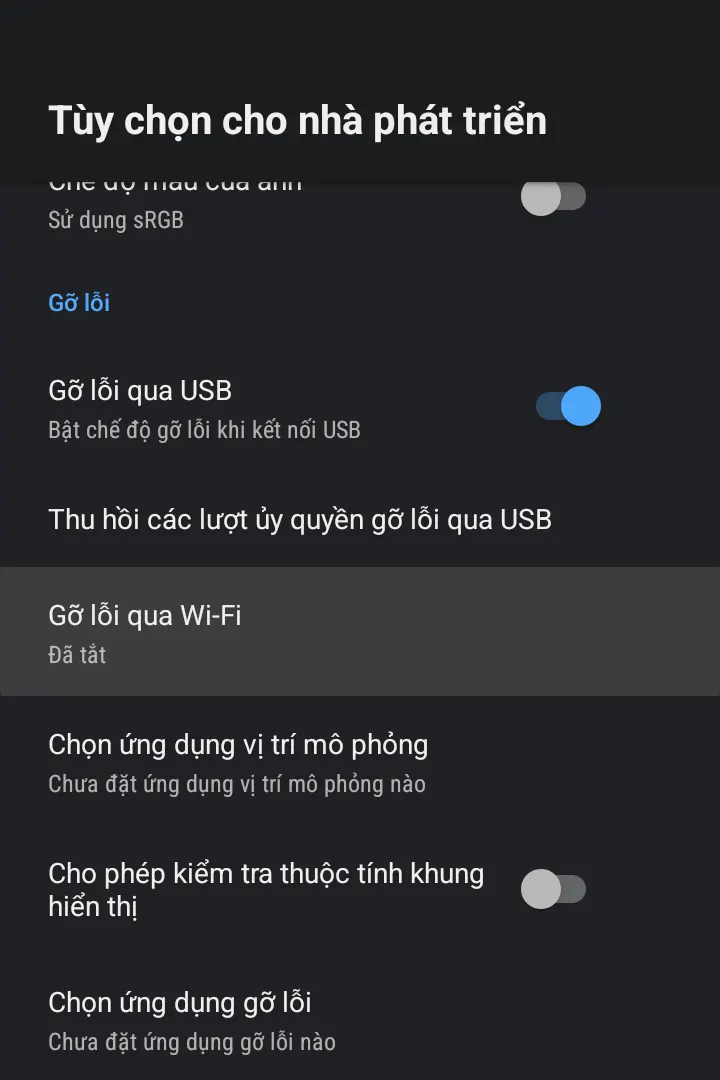 Google TV đời mới: Gỡ lỗi qua Wi-Fi